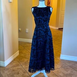 Chiffon Sparkly Purple Dress With Velvet Flowers